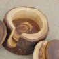Rustic Wedding Decor Gift, Olive Wood Rustic Coaster set with Rustic Holder, Nat