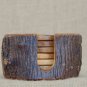 Rustic Wedding Decor Gift, Olive Wood Rustic Coaster set with Rustic Holder, Nat