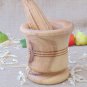 Herb Grinder from Olive Wood 4 inches, Exotic Rustic Wood Mortar and Pestle, Rus