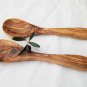 Wooden small Utensil set : 1 Spoon, 1 Spork / Wooden Cooking spoon set , Wedding