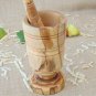 Rustic Olive Wood Mortar and Pestle 3.4 inches / 8.8 cm, Rustic Kitchen Table We