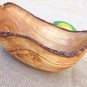 Hand carved Olive Wood Boat Shaped Salad Fruits Bowl 8.9 X 5.7 X 4.2 Inch, Handc