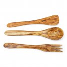Olive Wood Olive Wood 12 Inch Utensil Set: 1spoon, 1 fork, 1 spatula, Wedding gi