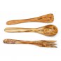 Olive Wood Olive Wood 12 Inch Utensil Set: 1spoon, 1 fork, 1 spatula, Wedding gi