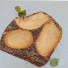 Hand carved Wooden Rustic Dish Plate Bowl 9 X 7 X 2.3 Inch / Exotic Wooden Kitch