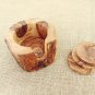 Rustic Wedding Decor Gift, Wooden Rustic Coaster set with Rustic Holder, Natural