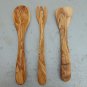 Olive Wood Utensils Set 10.2 inch | Consists of 1 Spatula, 1 Spoon, 1 Fork | Wed