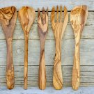 Exotic & Unique Olive Wood Utensils Set 12 inch / Wooden Kitchen Utensils Set