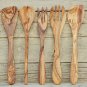 Exotic & Unique Olive Wood Utensils Set 12 inch / Wooden Kitchen Utensils Set
