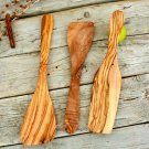 Handcrafted Olive Wood Spatula Set , Olive Wood Pie Server, 12 / 10 inch spatula