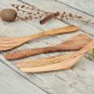 Handcrafted Olive Wood Spatula Set , Olive Wood Pie Server, 12 / 10 inch spatula