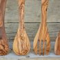 Olive Wood Cooking Utensils / Set of 4 wooden Kitchen  Serving Mixing Spoons