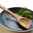 Olive Wood 12 Inch Sauce Spatula Corner Pointed Spoon  / Kitchen Cooking Utensil