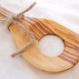 Olive Wood Medium 12 Inch Sauce Spoon with Hole / Kitchen Cooking Utensil