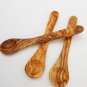 Olive Wood small coffee sugar spoon set, Set of 3 sugar salt coffee spoons