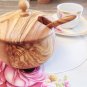Olive Wood Sugar Bowl With Coffee Spoon / Sugar Pot / Spice Container