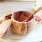 Olive Wood Sugar Bowl With Coffee Spoon / Sugar Pot / Spice Container