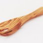 Olive Wood Salad Spoon Fork / Olive Wood Serving Spoon Fork Utensil 9.8-Inch