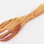 Olive Wood Salad Spoon Fork / Olive Wood Serving Spoon Fork Utensil 9.8-Inch