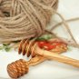 Rustic Olive Wood Honey Dipper Drizzler Stick / Wooden Honey Spoon