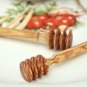 Rustic Olive Wood Honey Dipper Drizzler Stick / Wooden Honey Spoon