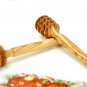 Rustic Olive Wood Honey Dipper Drizzler Stick / Wooden Honey Spoon