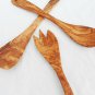 Olive Wood Kitchen Cooking Utensils 1 Spatula, 1 Spoon, 1 Spork, Wooden Utensils