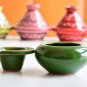 Dark Olive Green Ceramic Ashtray - Marocain Style Terracotta Pottery Gift