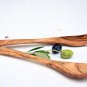 Olive Wood Utensil Set - Spoon and Fork for Cooking and Salad Mixing
