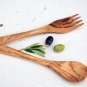Olive Wood Utensil Set - Spoon and Fork for Cooking and Salad Mixing