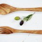 Olive Wood Utensil Set - Spoon and Fork for Cooking and Salad Mixing