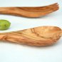 Olive Wood Utensil Set - Spoon and Fork for Cooking and Salad Mixing