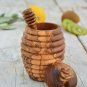 Bee Hive Honey Jar - Wooden Honey Pot Container for Wedding Christmas Gifts