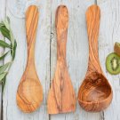 Olive Wood Utensil Set - 3 Piece Cooking Tools for Kitchen