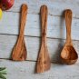 Olive Wood Utensil Set - 3-Piece Kitchen Tools Christmas Gift