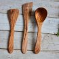 Olive Wood Utensil Set - 3-Piece Kitchen Tools Christmas Gift