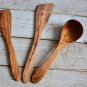 Olive Wood Utensil Set - 3-Piece Kitchen Tools Christmas Gift