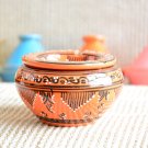 Moroccan Ceramic Ashtray - Orange Berber Arabesque Design