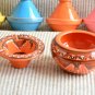 Moroccan Ceramic Ashtray - Orange Berber Arabesque Design