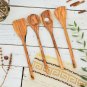 Olive Wood Utensil Set - Kitchen Serving Tools with Rounded Handles