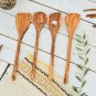 Olive Wood Utensil Set - Kitchen Serving Tools with Rounded Handles
