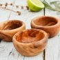 Olive Wood Mini Bowl Set - Hand-Turned Spice Salt Bowls
