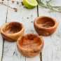 Olive Wood Mini Bowl Set - Hand-Turned Spice Salt Bowls