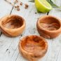 Olive Wood Mini Bowl Set - Hand-Turned Spice Salt Bowls