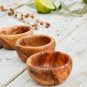Olive Wood Mini Bowl Set - Hand-Turned Spice Salt Bowls