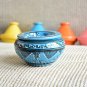 Turquoise Moroccan Ceramic Ashtray - Berber Arabesque Design