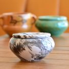 Moroccan Ceramic Ashtray - White  Grey Marble Design Christmas Gift