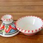 Terracotta Clay Moroccan Style Tagine Red & White, Ceramic Handpainted Lead Free