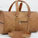 Personalized Light Brown Leather Duffel Bag - Engraved Weekend Luggage Personalized Light Brown Leather Duffel Bag - Engraved Weekend Luggage