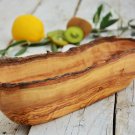 Rustic Olive Wood Serving Bowl - 12 Inch Natural Edge Salad Fruit Dish Rustic Olive Wood Serving Bowl - 12 Inch Natural Edge Salad Fruit Dish